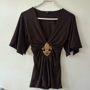 Sky b brand brown top